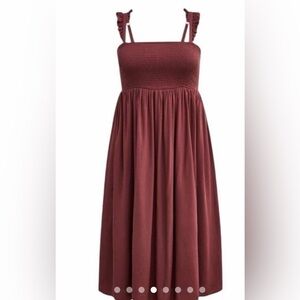 Torrid Smocked Midi Dress 3X 22/24 NWT | Mauve Flowy Summer Dress w/ Pockets